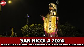 SAN NICOLA 2024  SBARCO DELLA STATUA PROCESSIONE E ACCENSIONE LUMINARIE IN PIAZZA DEL FERRARESE [upl. by Avehstab]