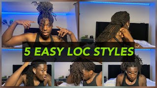 5 Quick and Easy Loc Styles for Men  CHEST LENGTH LOCS [upl. by Eel]