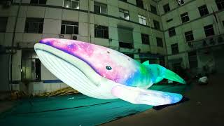 10m Length Galaxy Digital Inflatables Whale for Nightclub or Parade Stagedesign Decortion [upl. by Esorbma]