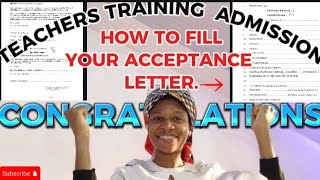 TUTORIALHow to fill out your College Acceptance letter after gaining admissionteacherstraining [upl. by Mariam]