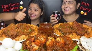 SPICY EGG CURRY SPICY FISH GHEE ROAST WITH SCHEZWAN FRIED RICE🔥 AND RASGULLA  FOOD EATING VIDEOS [upl. by Meadow]