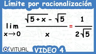 Límite Indeterminado 00 por Racionalización  Video 4 de 5 [upl. by Sigsmond]