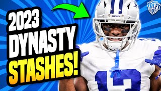 5 MUST STASH Wide Receivers for Dynasty Fantasy Football 2023  DLF Stashes [upl. by Yokoyama]