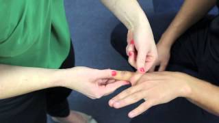 How to tape a finger  Interphalangeal joint taping  Presented by Pivotal Motion [upl. by Stargell]