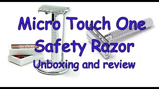 Micro Touch One Classic Safety Razor unboxing and review [upl. by Bihas]