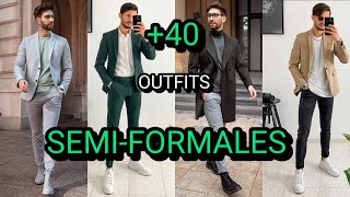 40 OUTFITS con BLAZER y SACOS para OFICINA Semi formales y elegantes para hombre [upl. by Anot]