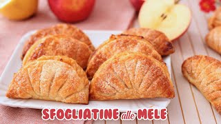 SFOGLIATINE CUOR DI MELA 🍎di PASTA SFOGLIA  Ricetta Facile  Apple puff pastries [upl. by Chastain]