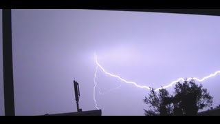 Blitzeinschlag  extrem Laut mit Zeitlupe  Unwetter 2013  Berlin  lightning [upl. by Phaidra774]