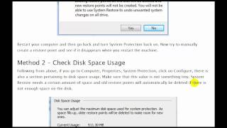 System Restore Points Missing in Windows 7 [upl. by Latashia]