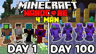 We Survived 100 Days In Hardcore Minecraft  Squad Minecraft Hardcore 100 Days [upl. by Koziarz]