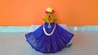 Simple and Easy kalasam Decoration with Blouse  Blouse piece draping [upl. by Eboh]