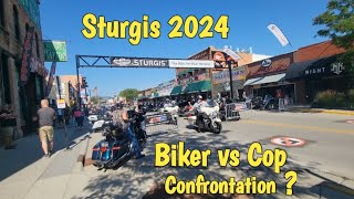 Sturgis 2024 Biker versus Cop Confrontation [upl. by Ceciley586]