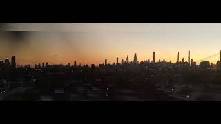 Silhouette of Manhattan and Brooklyn at Sunset from Amtrak 175 Returning to Penn Station from Boston [upl. by Egiap384]