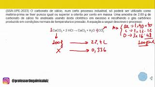 SSAUPE2023 O carbonato de cálcio num certo processo industrial só poderá ser utilizado [upl. by Adamsen615]