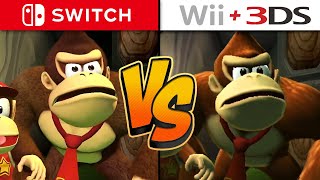 Donkey Kong Country Returns HD Graphics Comparison  Switch vs Wii amp 3DS [upl. by Atkins]