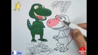 sevimli dinazorlar boyama çocuklar için eğlenceli bir etkinlik trtçocuk painting dinazor trex [upl. by Elinor]