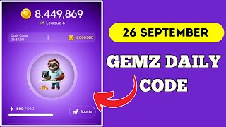 26th September Gemz Daily Code Today  Gemz Daily Combo Today [upl. by Yevol146]