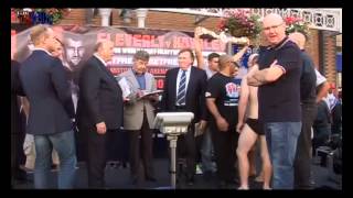 BOXINGGary Buckland v Stephen Smith British super feather weight title weigh in [upl. by Josselyn553]