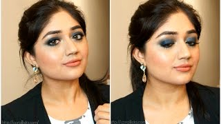 Blue Smoky Eyes with Nude Lips  Makeup Tutorial  corallista [upl. by Prescott242]