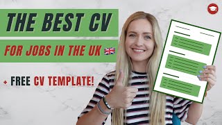 The Best CV for UK Job Applications  FREE CV TEMPLATE [upl. by Ennazus491]