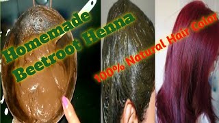 బీట్ రూట్ హెన్నాHomemade Beetroot Henna for 100 Natural Burgundy Hair Color in Telugu [upl. by Leirbaj]