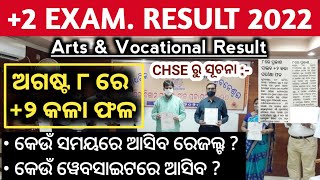 2 Arts Result amp Vocational Result 2022 will Publish on 8th Aug Know the timing CHSE Odisha 2022 [upl. by Etnomed]