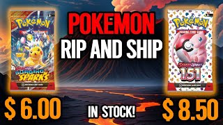 Pokemon Rip and Ship Cheap packs Surging Sparks and 151 in stock pokemon pokemoncards tcg [upl. by Seibold]