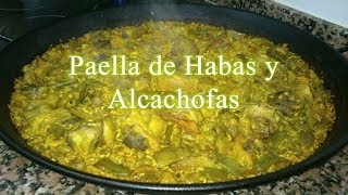 Receta tradicional de arroz con habas y alcachofas [upl. by Paschasia]