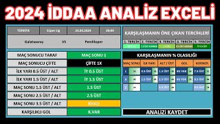 2024 İDDAA ANALİZ EXCELİ [upl. by Katushka]