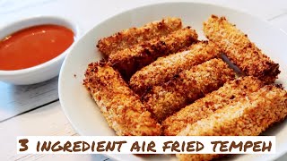 3 ingredient air fried buffalo tempeh  vegan [upl. by Killian]