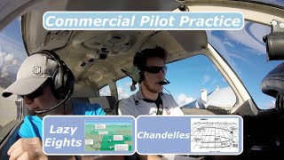 Commercial Pilot Practice Lazy Eights and Chandelles PA28 ATC Audio [upl. by Bradman]