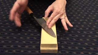 Sharpening a single bevel knife sharpening angle [upl. by Yerfoeg]