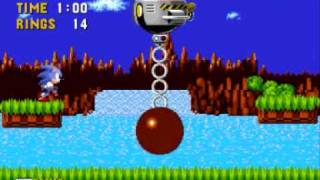 Sonic 1 Green Hill Zone Robotnik Battle [upl. by Esaj]