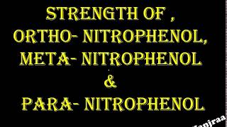 Acidic strength of ortho meta amp para nitrophenols [upl. by Chrysa]