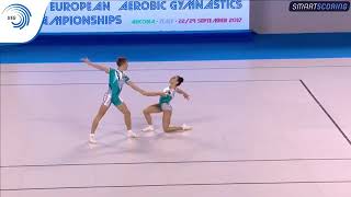 David GAVRILOVICI amp Sarmiza NICULESCU ROU  2017 Aerobic European bronze medallist Jr mixed pair [upl. by Eitsirc]