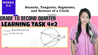 G10 THEOREM OF EXTERNAL DIVISION OF CHORDS Learning Task 4 No 2 Week 56 [upl. by Nomra945]