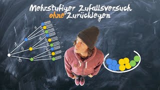 Mehrstufiger Zufallsvesuch ohne Zurücklegen Wahrscheilichkeitsrechnung Stochastik  einfach erklärt [upl. by Sarine]