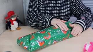 ASMR Wrapping Christmas Gifts  Paper Crinkle Sounds Scissor Cutting No Talking [upl. by Akvir21]