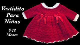 Como tejer Vestido para niñas en gancho o a crochet fácil y rápido 912 meses Crochet for Baby 160 [upl. by White]