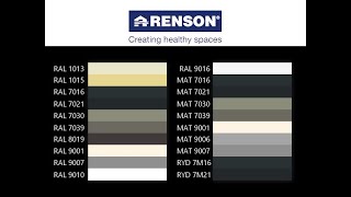 Renson RAL Color Swatches [upl. by Nivlac]