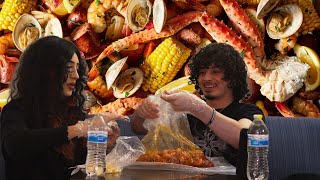 Seafood Boil Mukbang QampA With Lily [upl. by Analak]