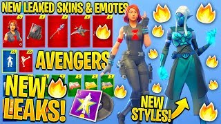 NEW All Leaked Fortnite Skins amp Emotes AVENGER SKINS Lavish Black Widow [upl. by Yelak]