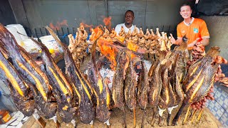 Street Food in Côte d’Ivoire 🇨🇮 Insane VERTICAL BBQ in Abidjan West Africa [upl. by Eilegna]