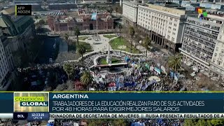 Trabajadores van a paro total en Argentina [upl. by Eimrej]