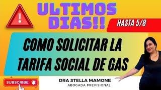 JUBILADOS Y PENSIONADOS ULTIMOS DIAS ¿Como solicitar la TARIFA SOCIAL DE GAS en ANSES [upl. by Isia459]