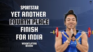 India in weightlifting at Paris Olympics Mirabai Chanu braves injury crisis but finishes fourth [upl. by Leodora]