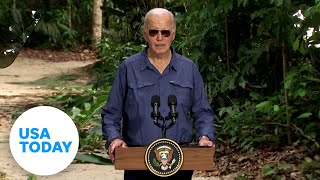 Biden is first US sitting president to visit the Amazon rainforest  USA TODAY [upl. by Ysied]