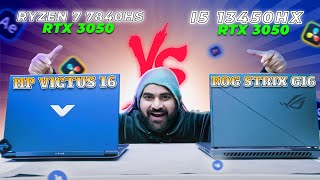 Rog Strix G16 i5 13450HX Vs HP Victus Ryzen 7 7840HS  RTX 3050  Who Will Win [upl. by Ycrem120]