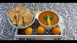 شربة عدس بالخبز التقليدي الكسرة soupe de lentille avec pain traditionnel algérien Kesra [upl. by Maidie]