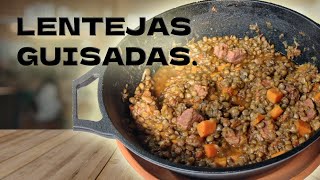 LENTEJAS GUISADAS LENTEJAS CASERAS DELICIOSAS Y FĆCILES [upl. by Nairad405]